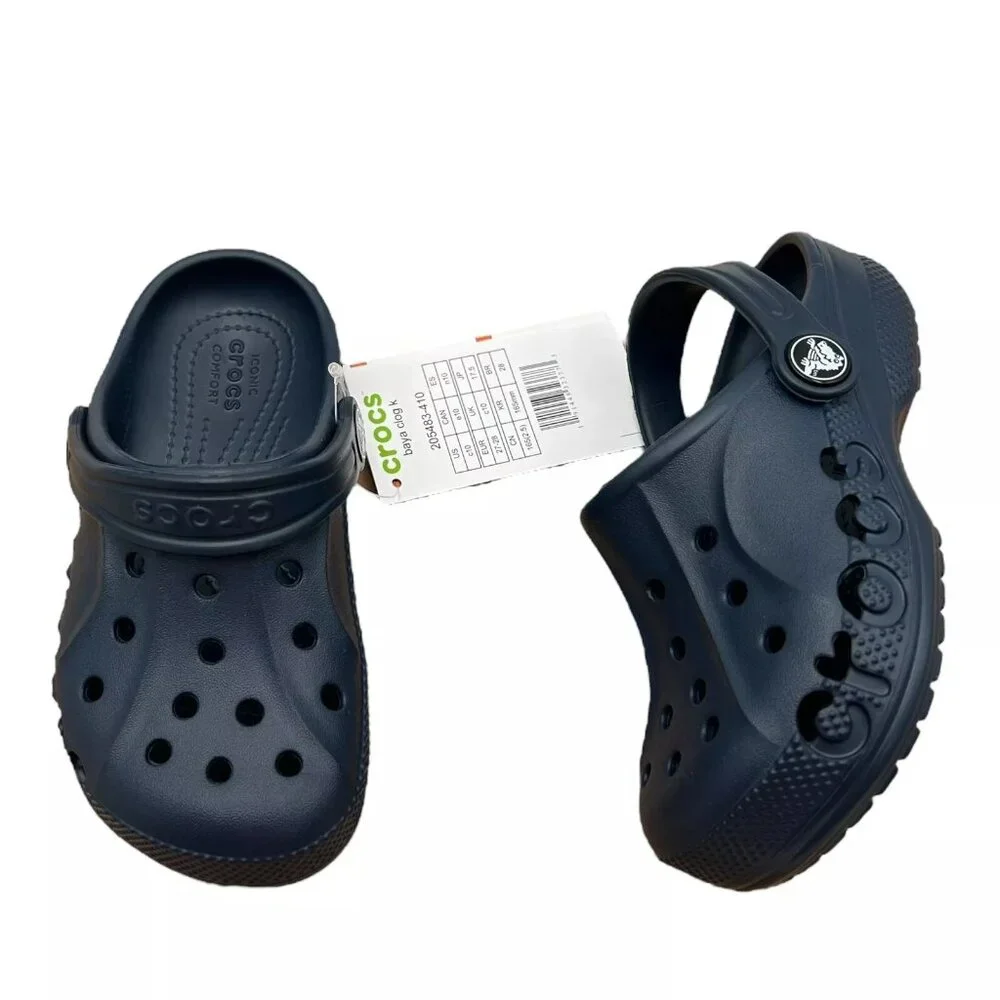 Crocs Toddler Boy's Slip-on Clogs Size 10 Navy Blue Water Friendly Lightweight‎